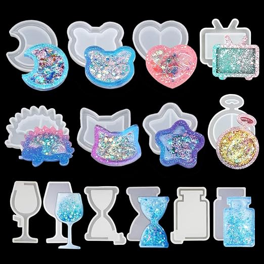 FineInno 11Pcs Quicksand Resin Casting Molds,Resin Art