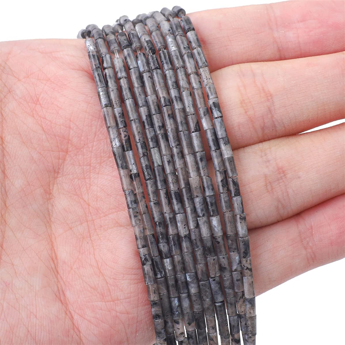 Natural Black Spectrolite Tube Beads Cylinder 2x4mm 38cm/Strand Stone Beads for Jewelry Making - Image 6