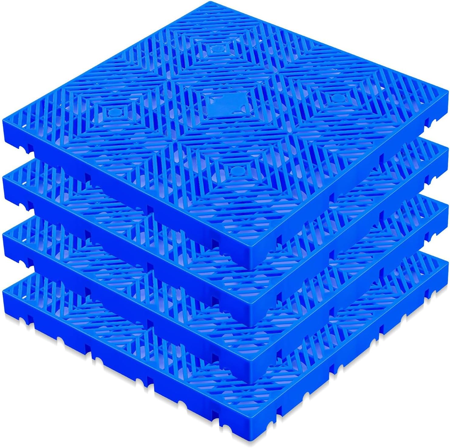 Ventilation Plastic Pallets, Lightweight Waterproof Wear Resistant Storage Pad, HDPE Splicable Breathable Grid Floor Pallet for Supermarket Garage Basement,40x40x5cm