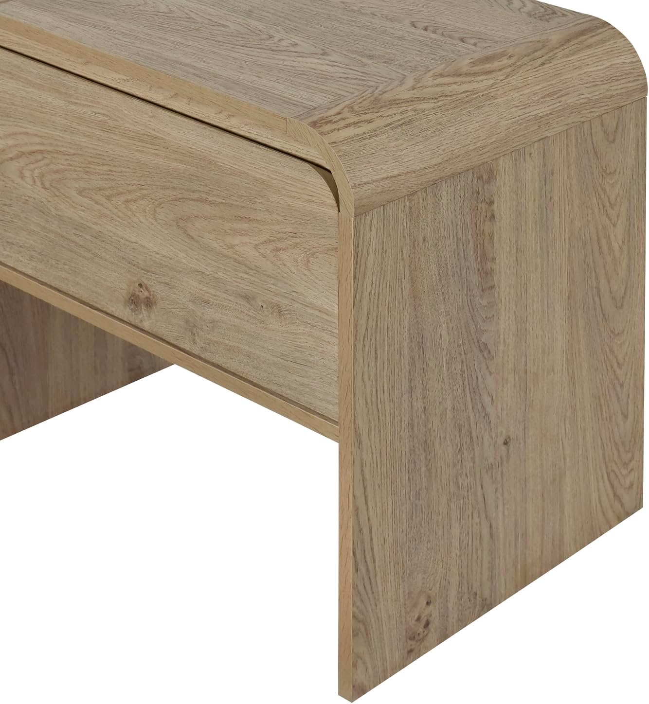 HomeStock End Table with Drawer - Modern Living Room Side Table - Natural Wood Finish