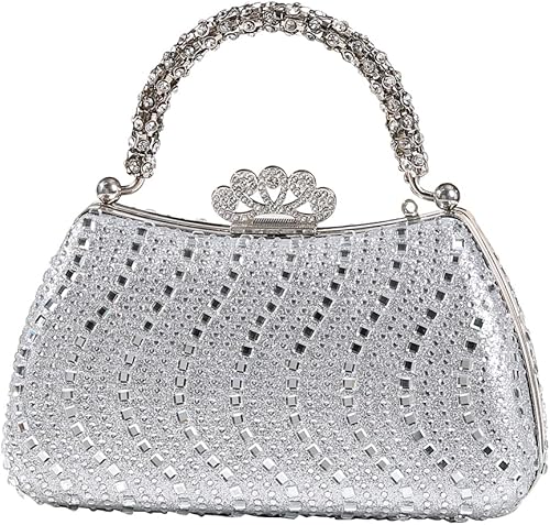 Miniatura 9 de Dreubea Bolso de noche brillante para mujer, bolso de noche con diamantes de imitación de moda Champán