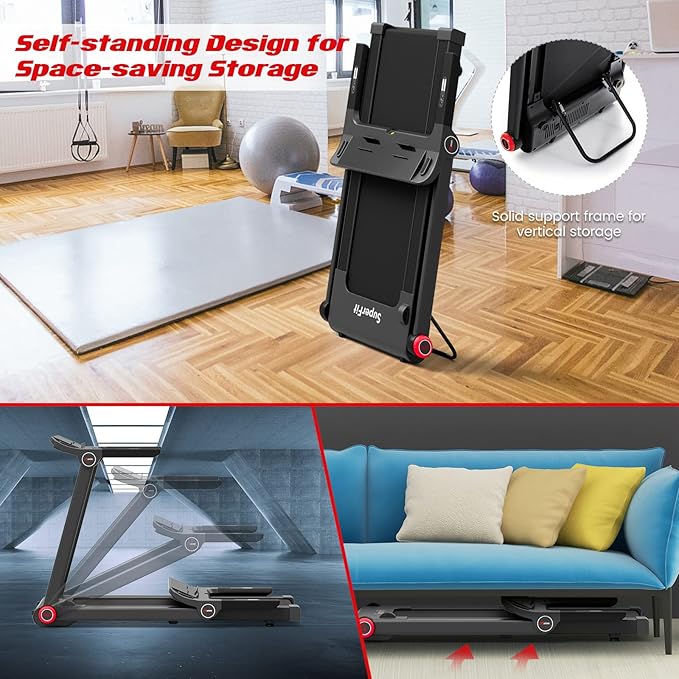 Caminadora Eléctrica Plegable 3.75 hp 12 Programas Monitor LCD Negro miniatura 6