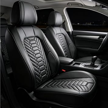 Foneso 2 Front Seat Covers, Waterproof Nappa Leather Truck Seat Protectors, Custom Fit for Chevy Silverado GMC Sierra 1500 2500HD 3500HD 2007-2026, Trail Boss Z71 Crew Extended Cab Pickup