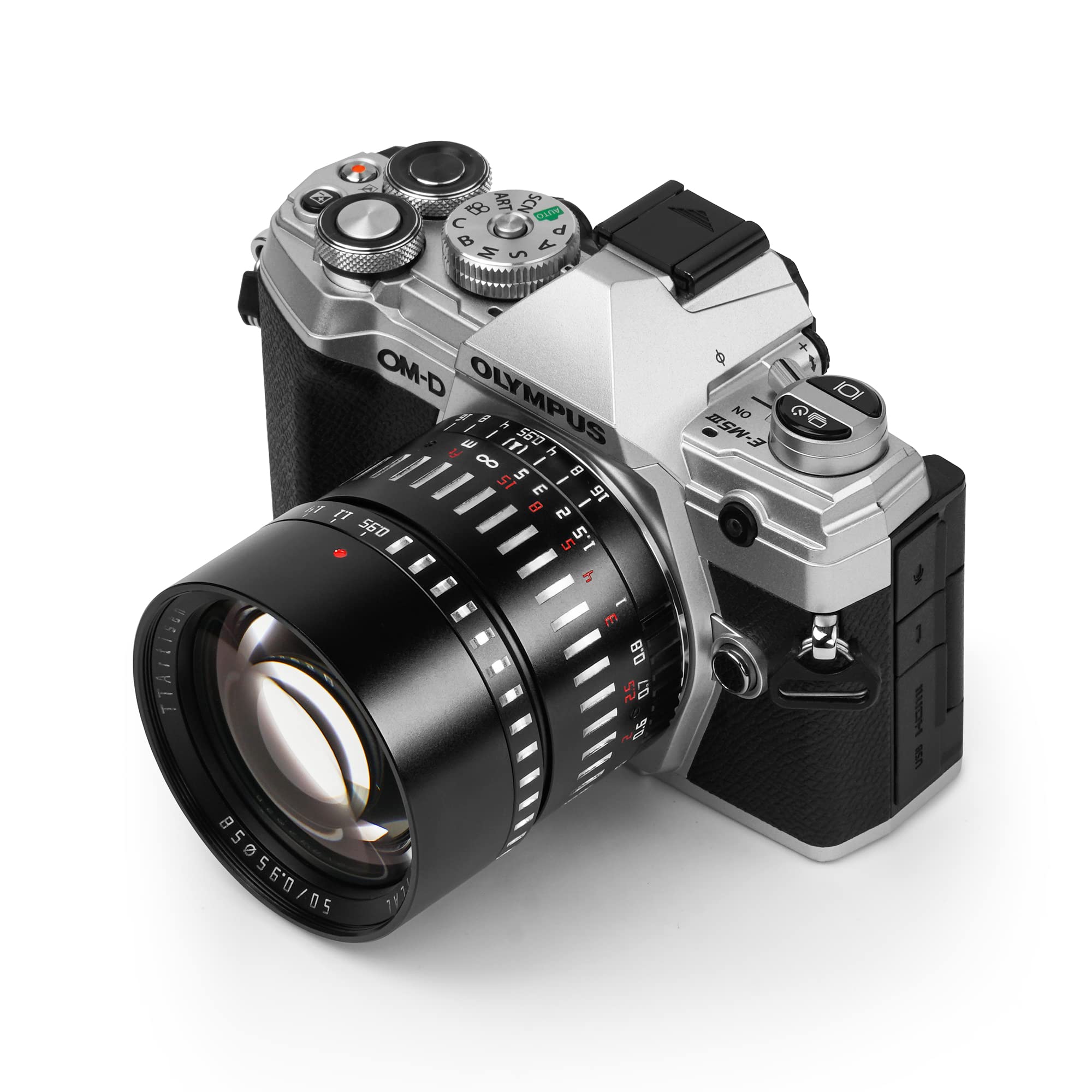 TTARTISAN 50mm F0.95 APS-C Objectif d'appareil Photo à Grande Ouverture Manuelle pour Prise de Vue de Nuit Portrait Bokeh Compatible avec Monture M43