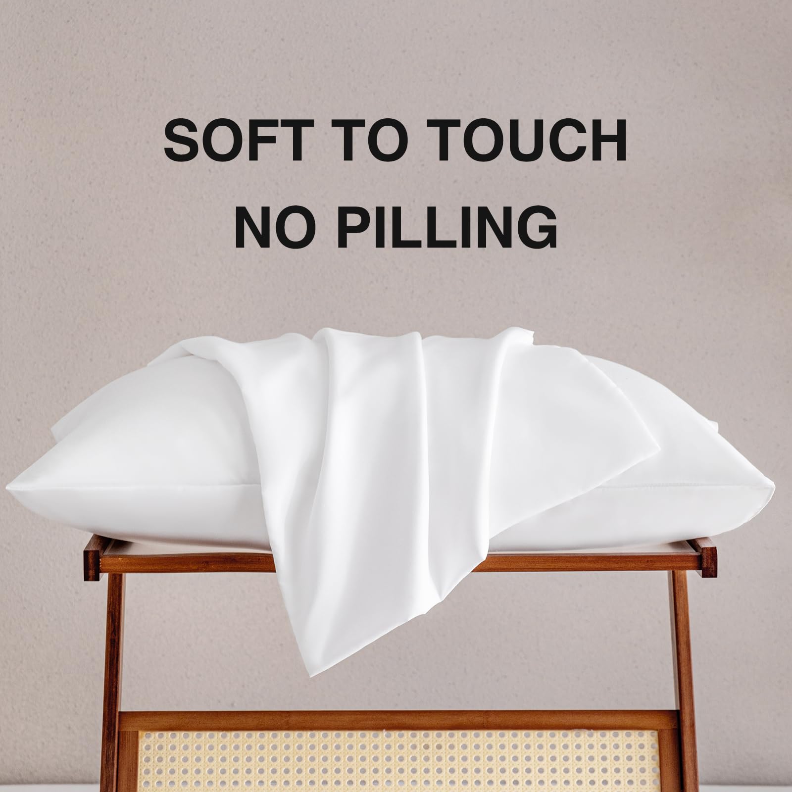 MINIPANDA White Pillow Cases Set of 4 Queen Size - Super Soft, Smooth and Breathable Pillow Cases Queen- Envelope Design - Machine Washable Lightweight (20X30 Inches (4 Piece))