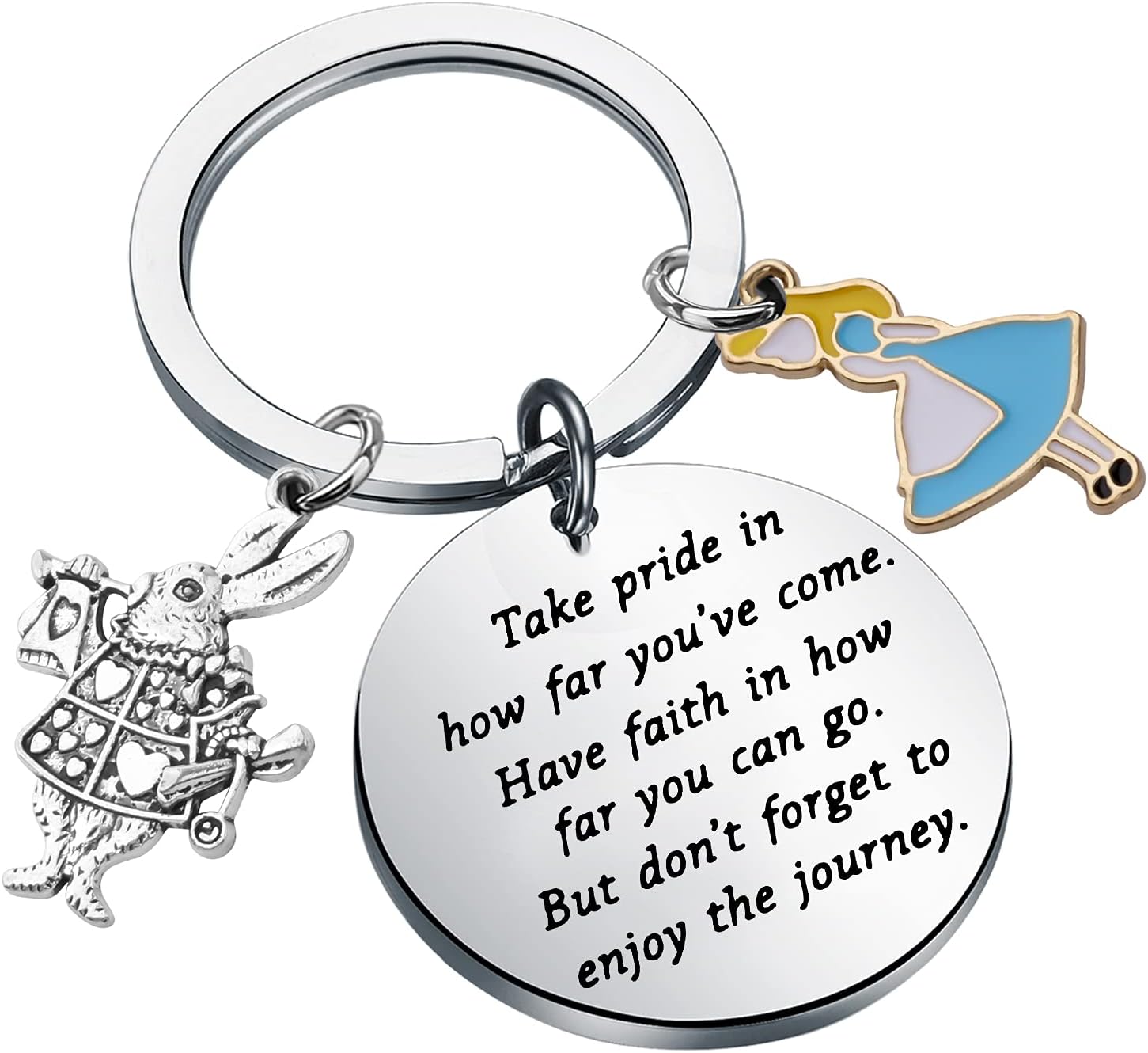 Alice Gifts Keychain Rabbit Alice Pendant Wonderland Inspired Gifts Cartoon Keepsake Keychain Friendship Gifts