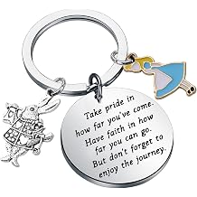 FUSTMW Alice Gifts Keychain Rabbit Alice Pendant Wonderland Inspired Gifts Cartoon Keepsake Keychain Friendship Gifts