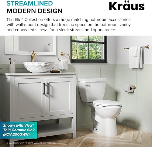 Miniatura 7 de KRAUS Elie KEA-18801BG - Gancho para bata de baño y toalla, color dorado cepillado