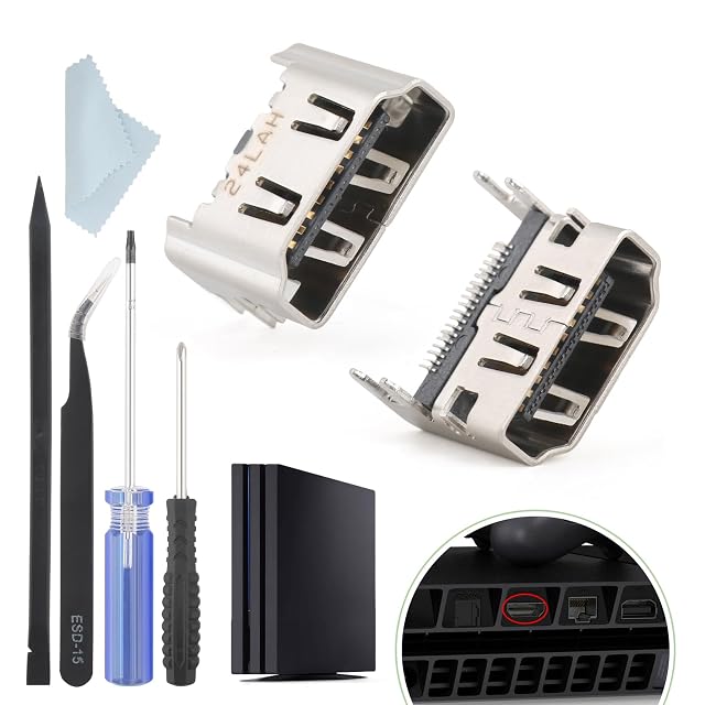 2PCS for PS4 HDMI Port Replacement for Sony Playstation 4 PS4 Socket Jack Interface Connector for PS4 Console