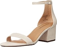 Amazon Essentials Women's Two-Strap Block Heel Sandals - Comfortable Faux Suede, Adjustable Strap, 2.1" Heel
