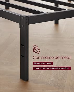 Vasagle Metal Bed Frame, 150 x 190 cm