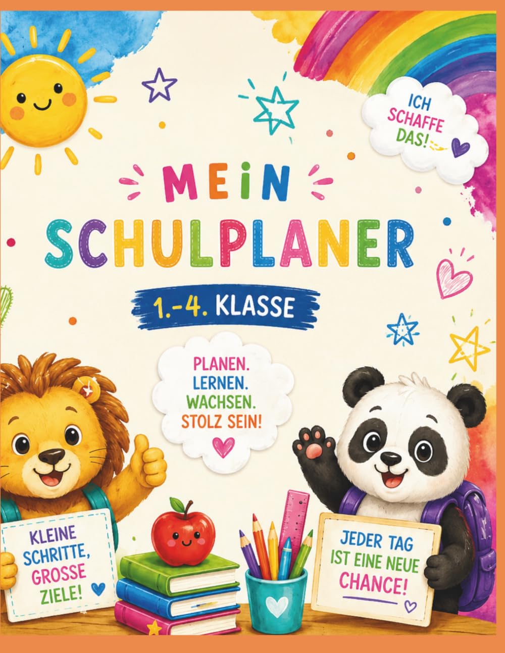 Mein Schulplaner Premiumfarbe: Für die 1.–4. Klasse | Mit bunten Wochenplänen, Lernseiten, Spielen & Stickern