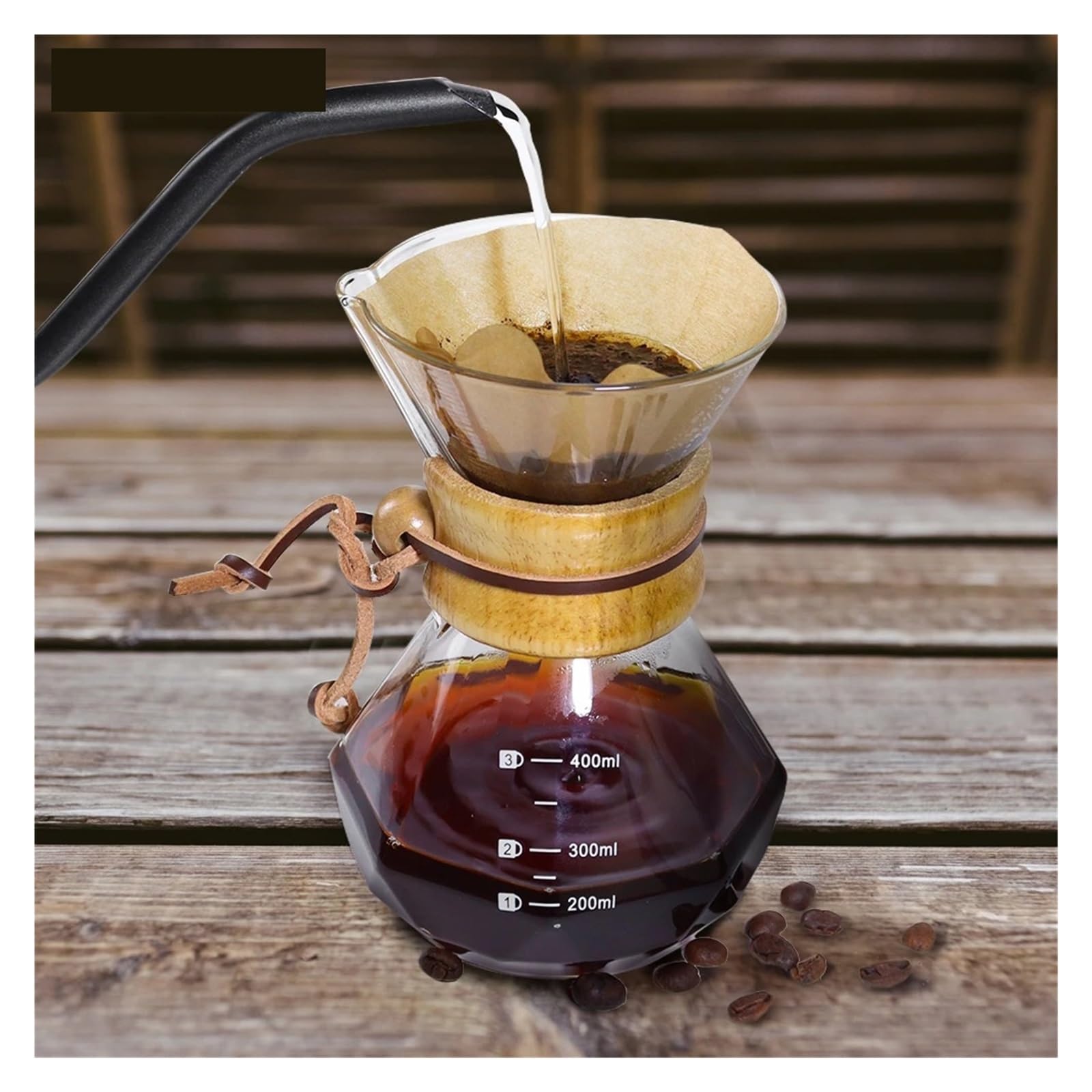 Taza De Filtro De Café Hecha A Mano, Cafetera For El Hogar, De Vidrio, Cafetera De Elaboración Por Goteo, 400M/600ML(400mlR with Paper)