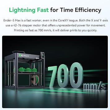 Creality Ender 5 Max 3D Printer, 3D Printing Machine with 700mm/s High-Speed Printing, 400 * 400 * 400 Large Print Area, 64-Point Auto Leveling 300C High Temp Precise Linear Rail