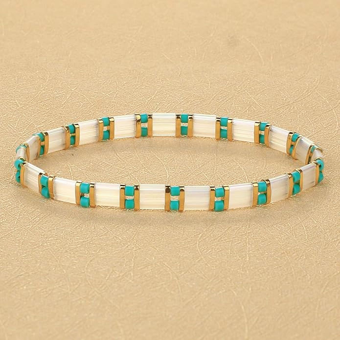 KELITCH Bracciale Regolabile Con Perline Tila Colorate – Gioielli Unisex Artigianali Per Yoga E Portafortuna - 2