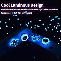 Vista 3 de Jusy Cross D-Pad - Juego de tapas de botón para pulgar, compatible con Nintendo SwitchOLED, Cool Luminous 3D Soft Silicone ABXY Botones Adhesivos