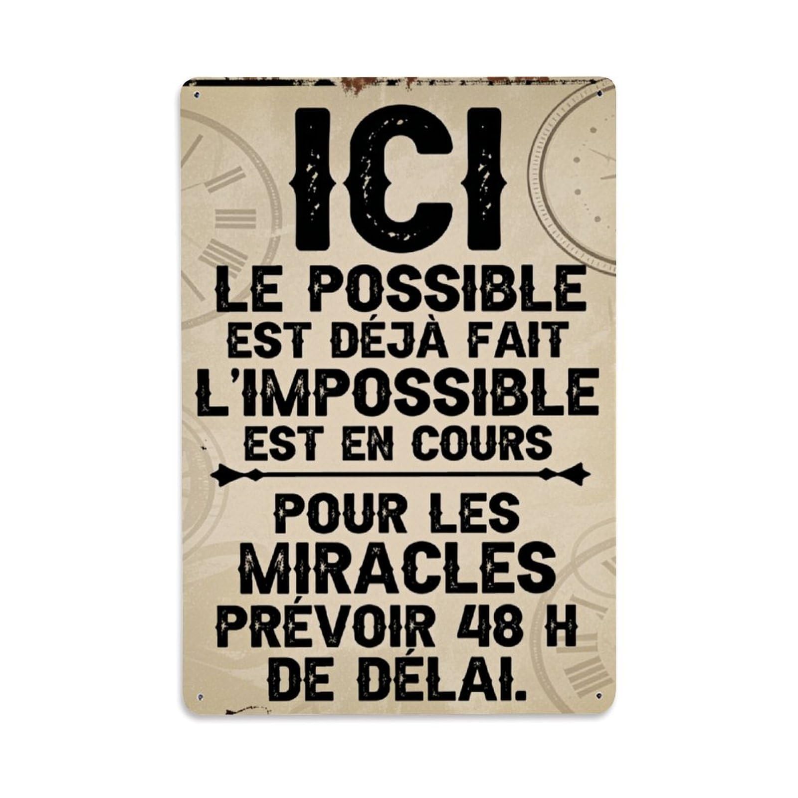 Here The Possible Is Already Done_1 Vintage Metal Tin Sign Retro Wall Decor for Home Bar Garage Cafe, Indoor & Outdoor Decorative Metal Poster, 8x12 Inch
