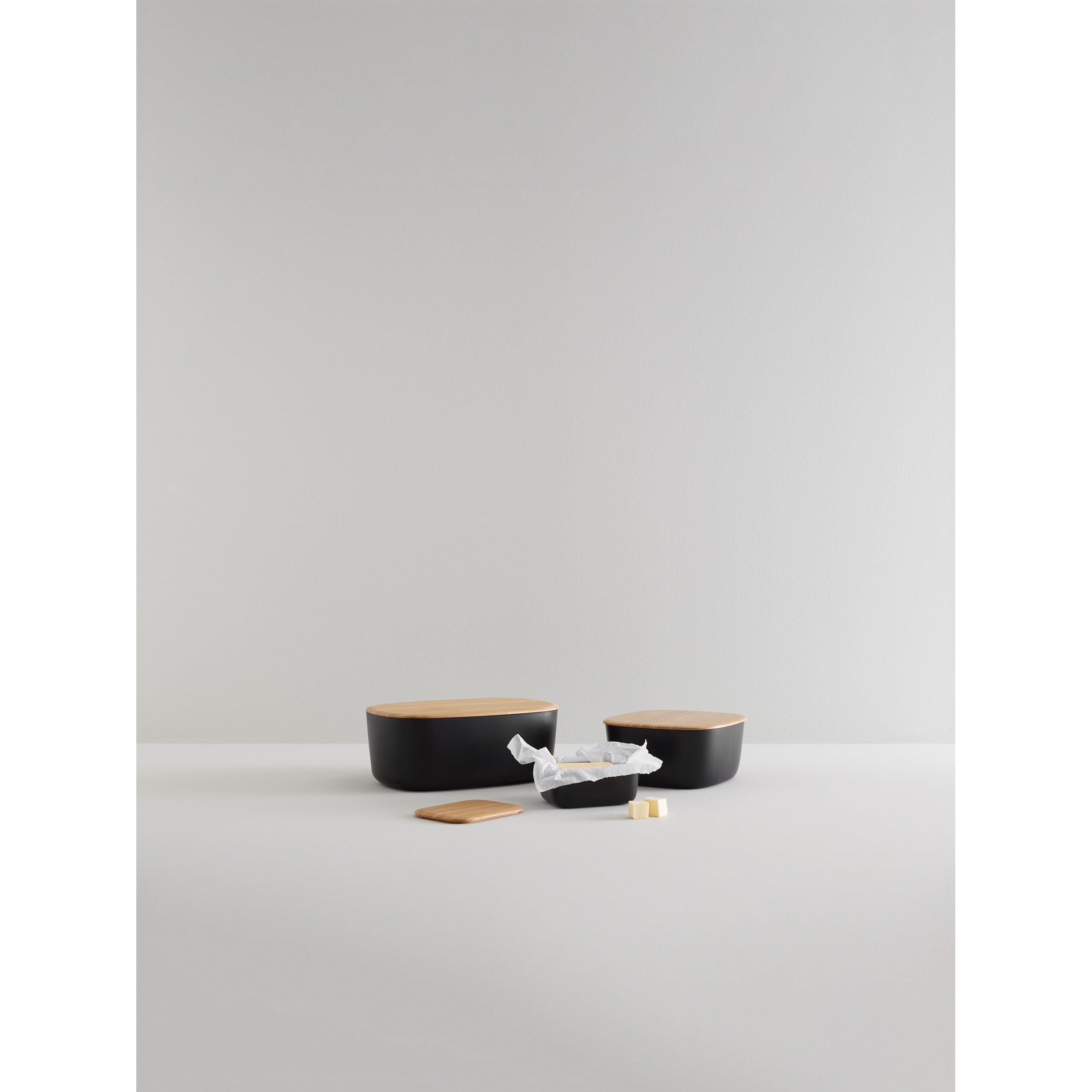 RIG-TIG Contenitore per pane BOX-IT – Contenitore per pane, panini, biscotti, dolci, tagliere come coperchio, design scandinavo, accessori da cucina, grigio chiaro