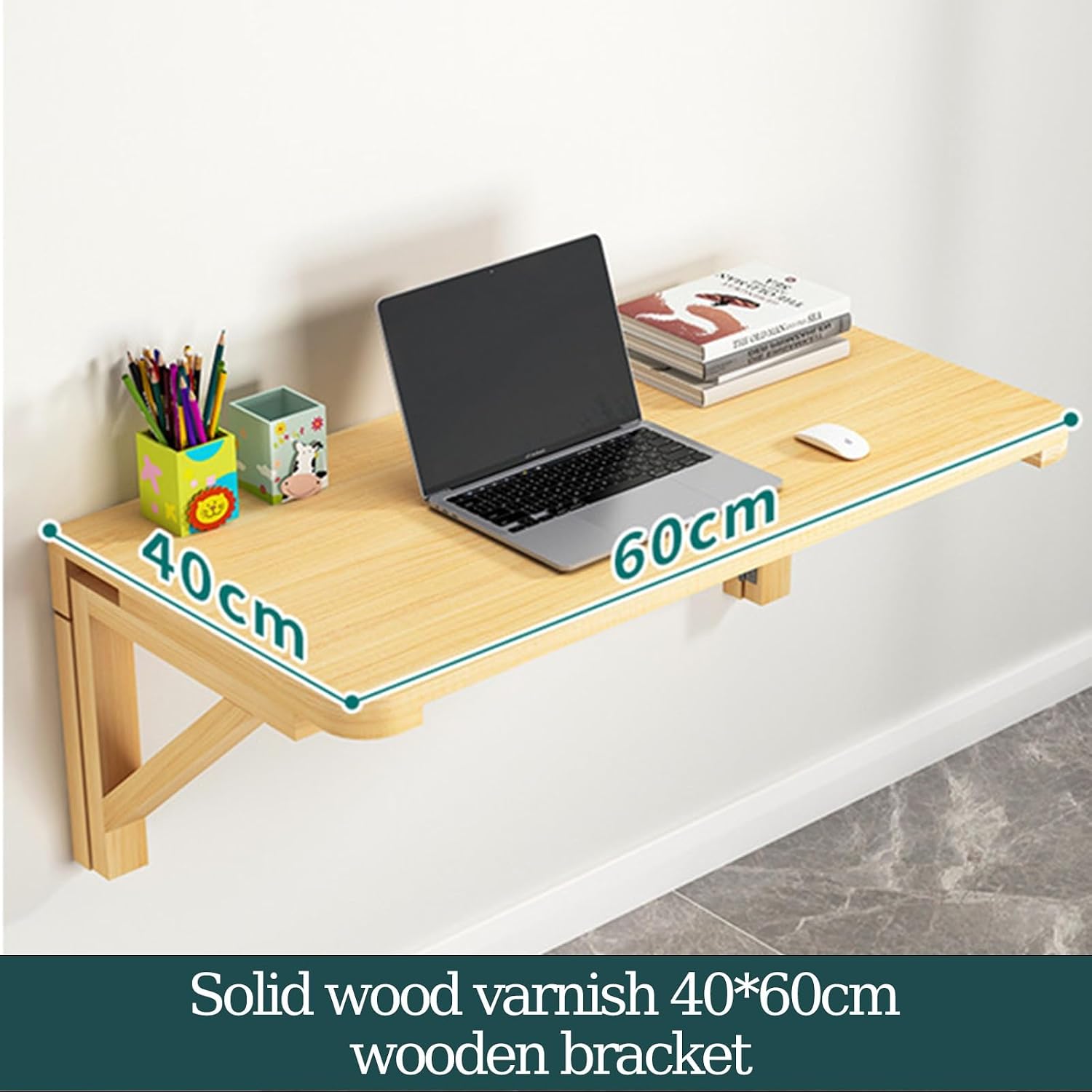 Space-Saving Murphy Wall Desk:escritorio plegable Solid Wood Drop-Leaf Folding Table w/Hardware(40-60cm)