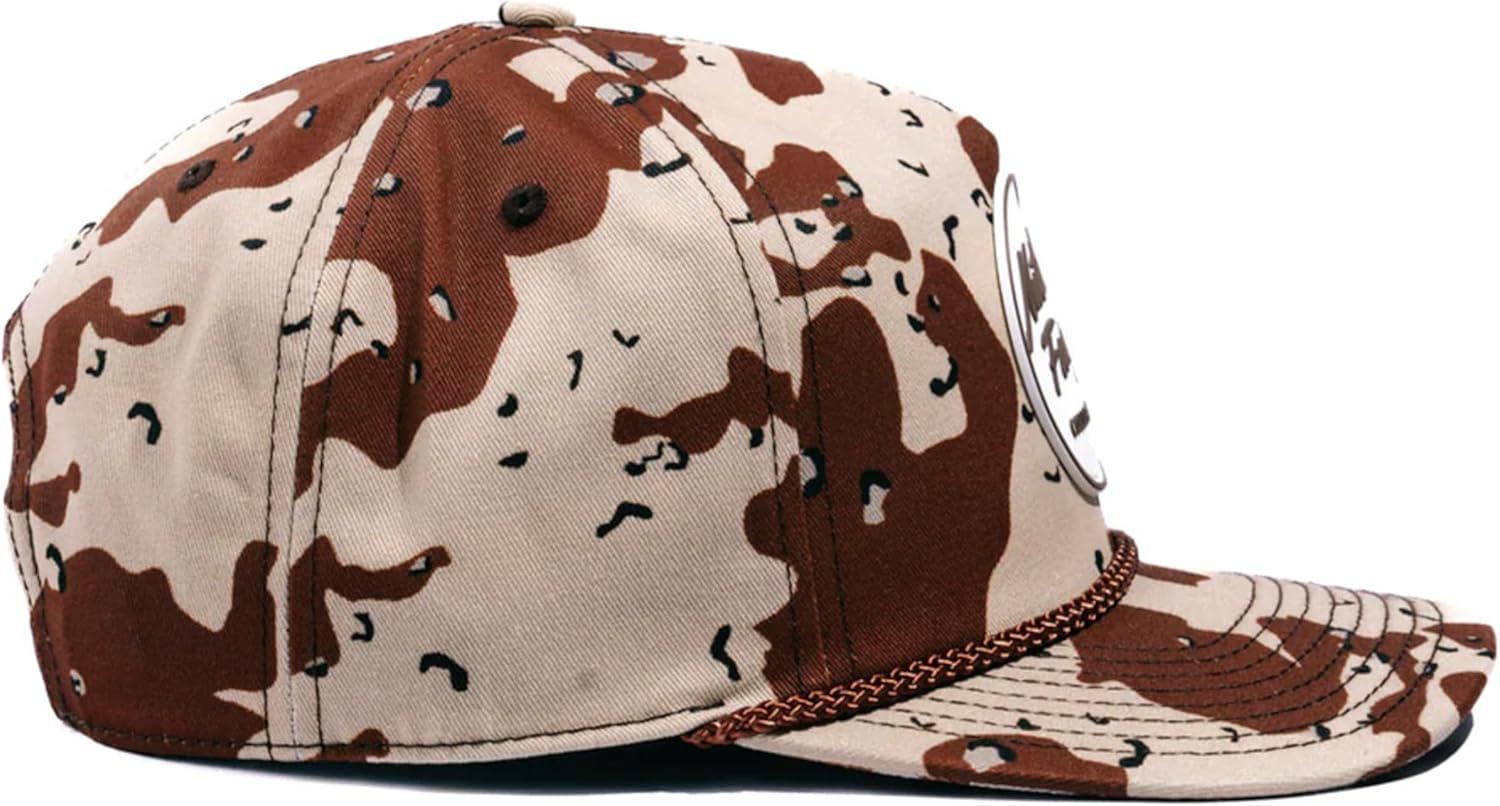 Nuthin Fancy CO Rambler Camo Snapback Hat, 6-Panel with Logo Patch, Pre-Curved Bill and Adjustable Plastic Snap, Desert - Image 3