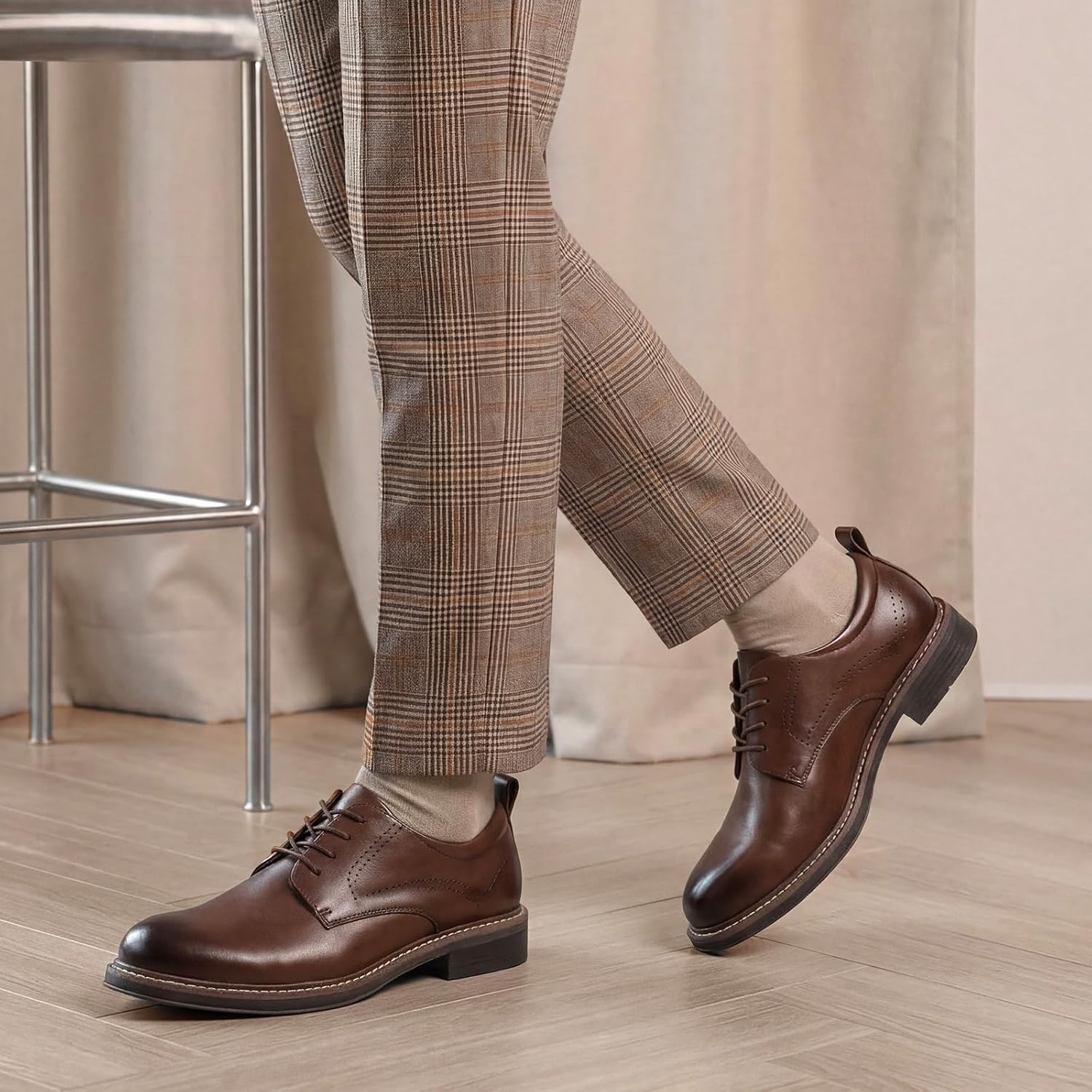 Men's Dress Shoes, Classic Plain Toe for Business Casual Wear