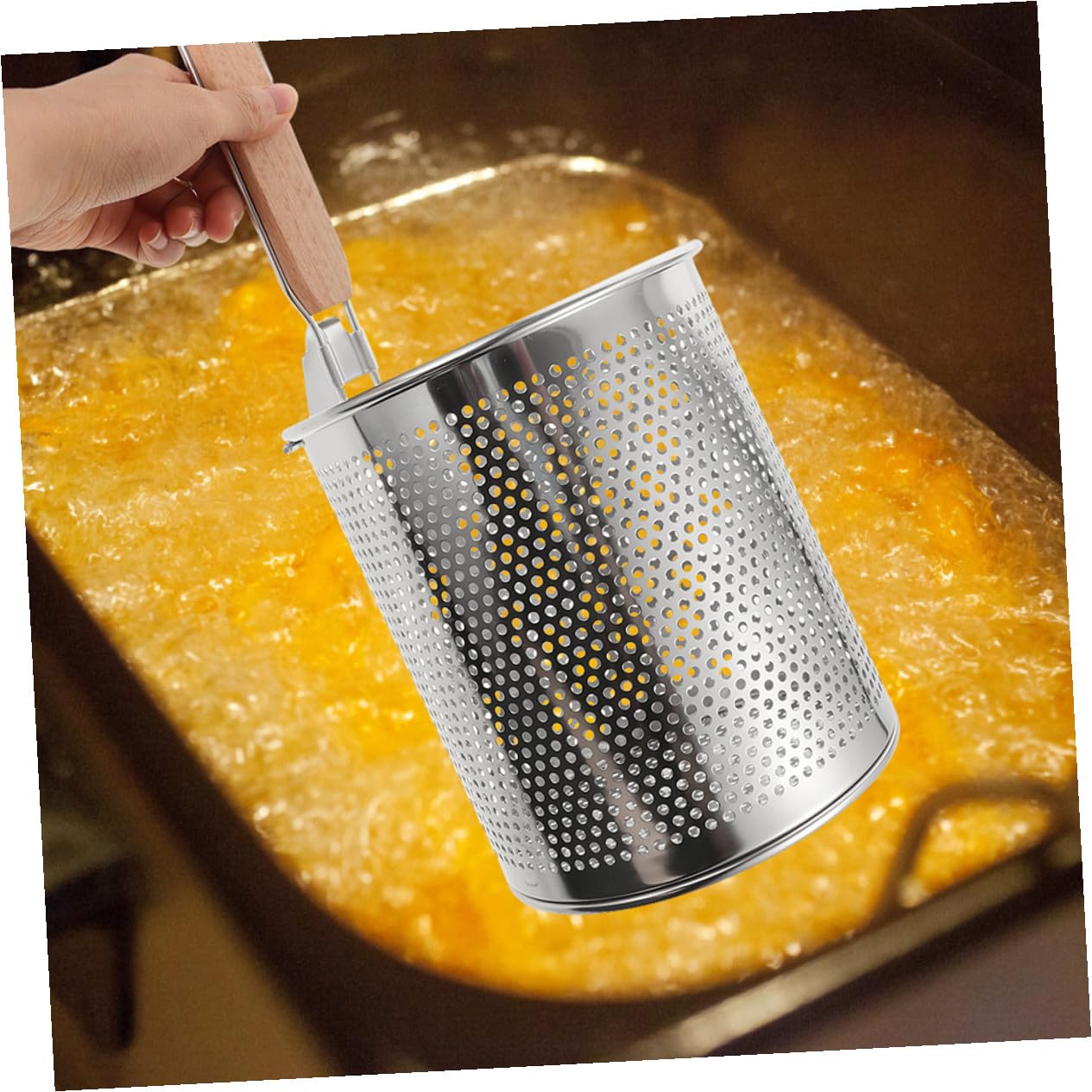Coladores para Pasta de Acero Inoxidable con Diseño Perforado y Mango Cómodo, Paquete de 2 Unidades para Escurrir Fideos Cocina Estilo Aleatorio
