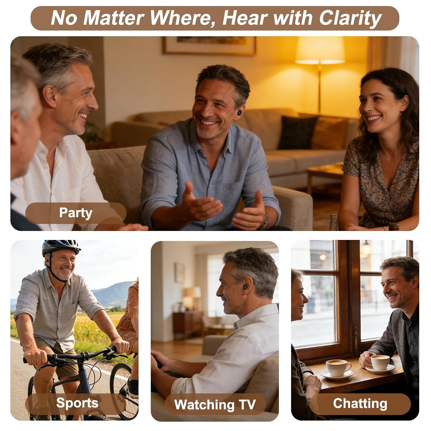 Hearing Aids, OTC Rechargeable Hearing Aids for Seniors & Adults with Hearing Loss, Clear Sound and Ultra-Comfort Fit, 80Hrs Long-Lasting Battery, 3 Sizes of Earbuds, Auto-On/Off