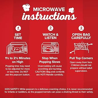 Orville Redenbachers Microwave Popcorn, Ultimate Butter Flavor, 3g Fiber Per Serving, 3.29 oz., 6-Count (6 Boxes)
