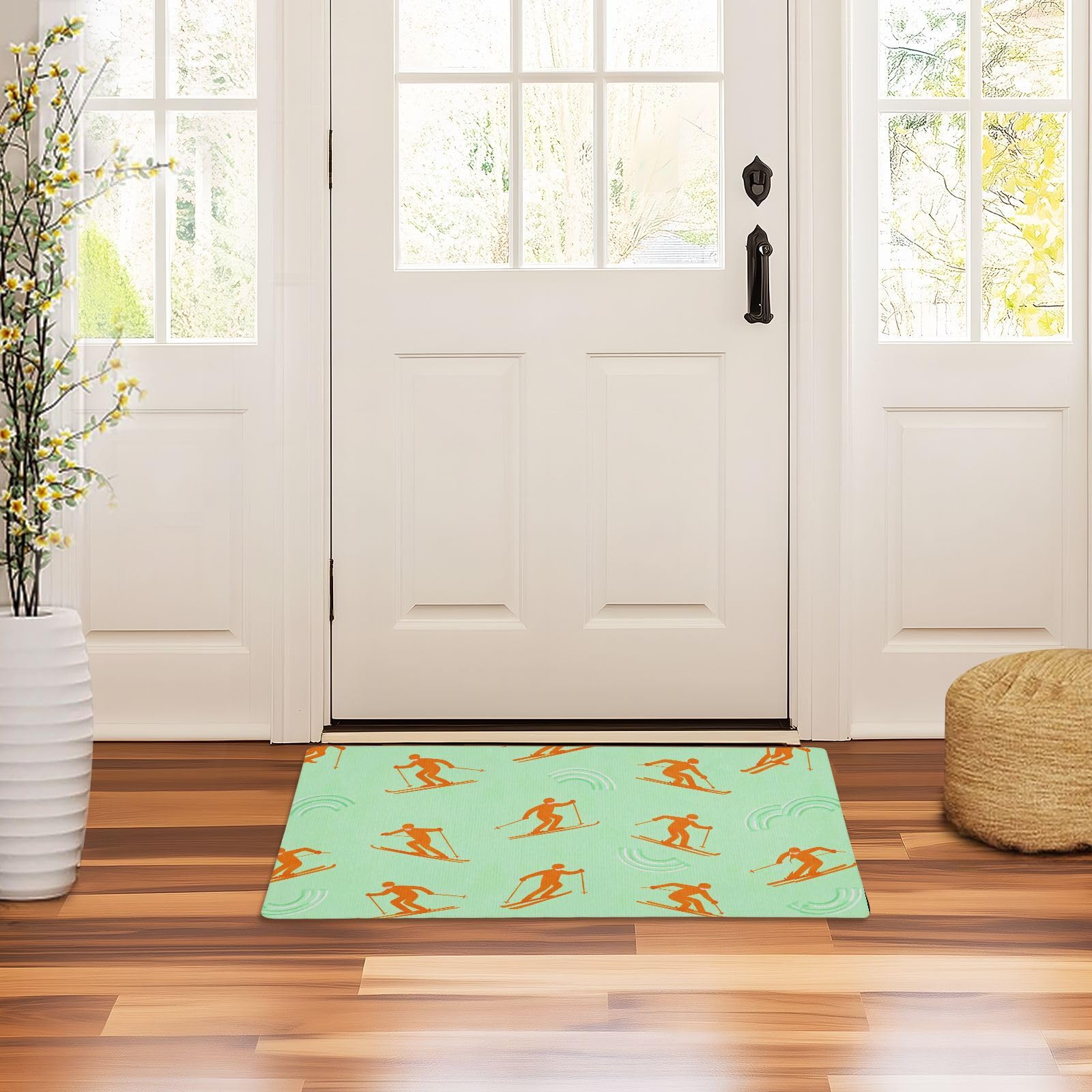 Paillasson d'entrée 81x50 cm tapis de porte arrière en caoutchouc antidérapant doux