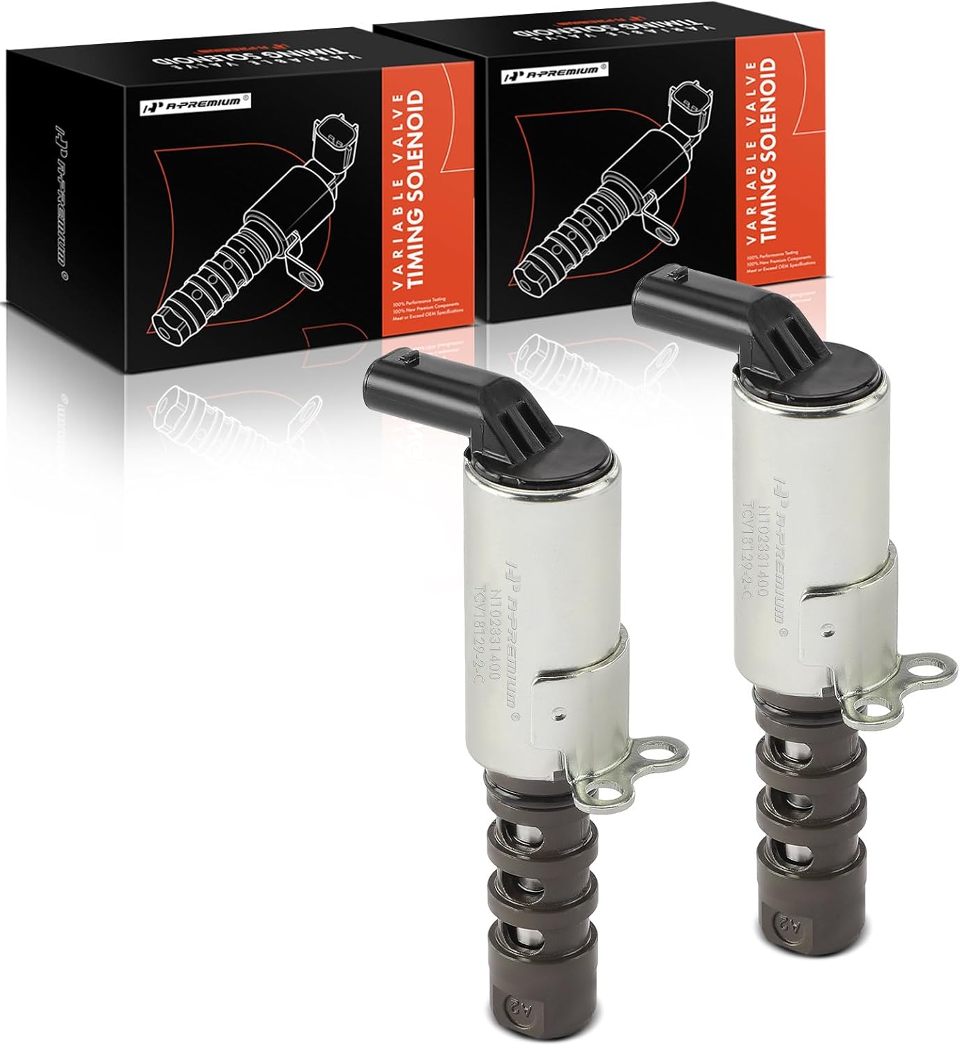 A-Premium 2-PC Engine Variable Valve Timing (VVT) Solenoid Compatible with Audi A4 Quattro 2009-2009, Q5 2009-2012, A5 2010, A5 Quattro 2008-2010, A6 2009-2011, A6 Quattro 2009-2011, S4 2010-2012, S5