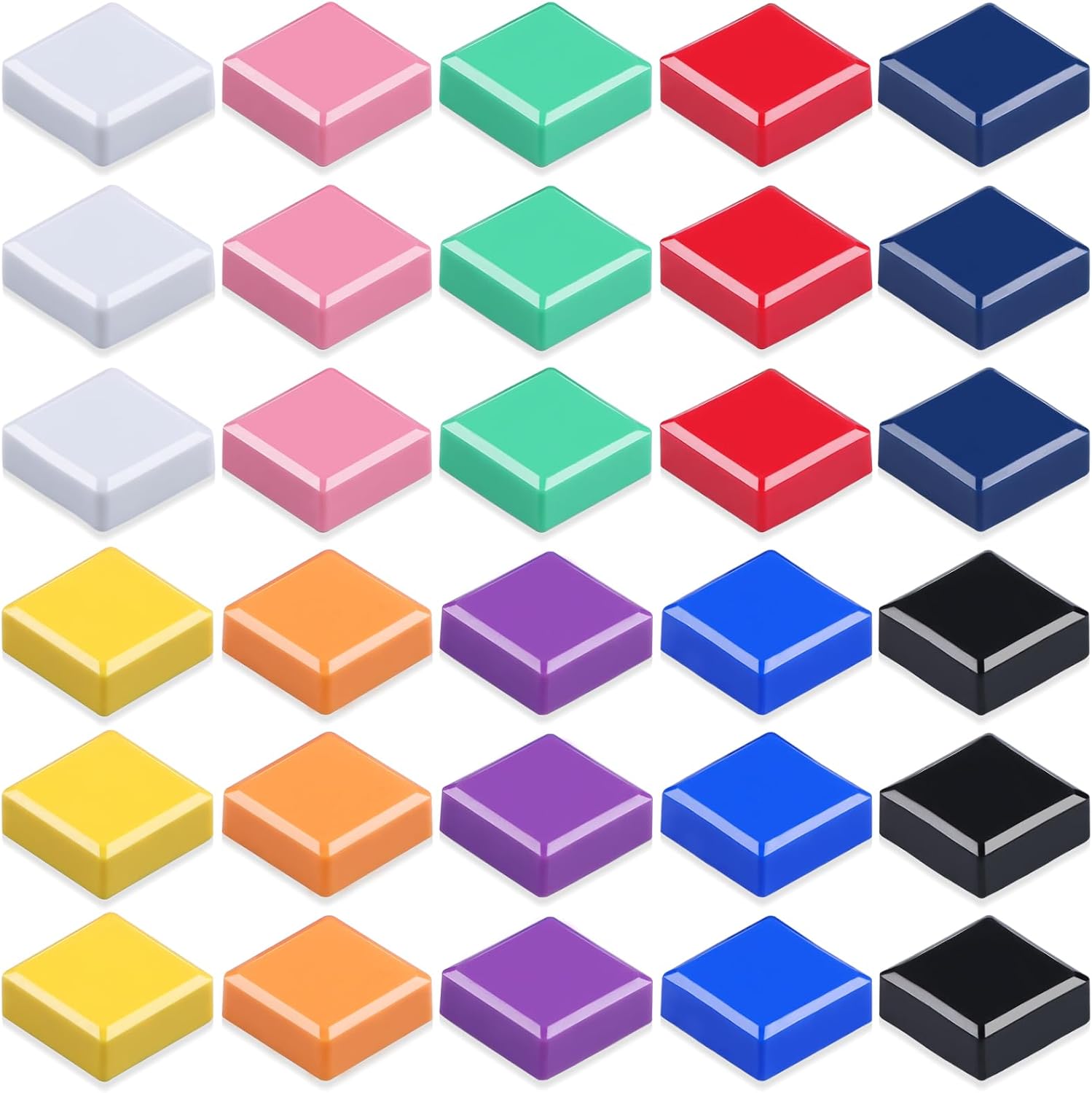 Fridge Magnets - 30PCS Strong Square Refrigerator Magnets, Small Cute Heavy Duty Magnets for Whiteboard, Mini Tiny Decorative Colorful Magnet for Crafts Kitchen Office School Locker - 10 Colors