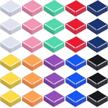 Fridge Magnets - 30PCS Strong Square Refrigerator Magnets, Small Cute Heavy Duty Magnets for Whiteboard, Mini Tiny Decorative Colorful Magnet for Crafts Kitchen Office School Locker - 10 Colors