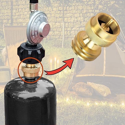 Miniatura 4 de Adaptador de propano de 1 libra para cilindro desechable desechable, adaptador de tanque de propano de 1 libra a 20 libras, dispositivo conector