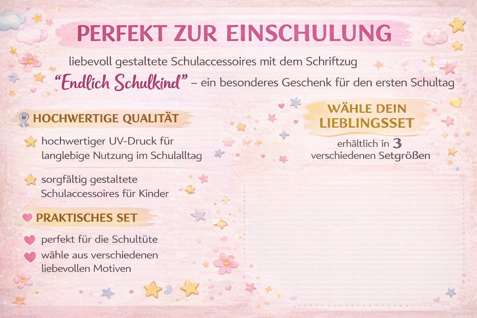 Generisch Einschulung Set Schulkind – Geschenk zur Einschulung für Jungen & Mädchen – Lineal, Radiergummi, Lesehilfe – 3 Größen (Mini, Standard, Premium) – Dino, Einhorn, Fußball (Dino, Premium Set)