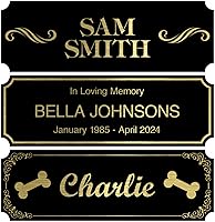 Vista 9 de Placa de identificación grabada personalizada, placa de nombre personalizada de aluminio cepillado / negro, 1 x 3 pulgadas, material de impacto