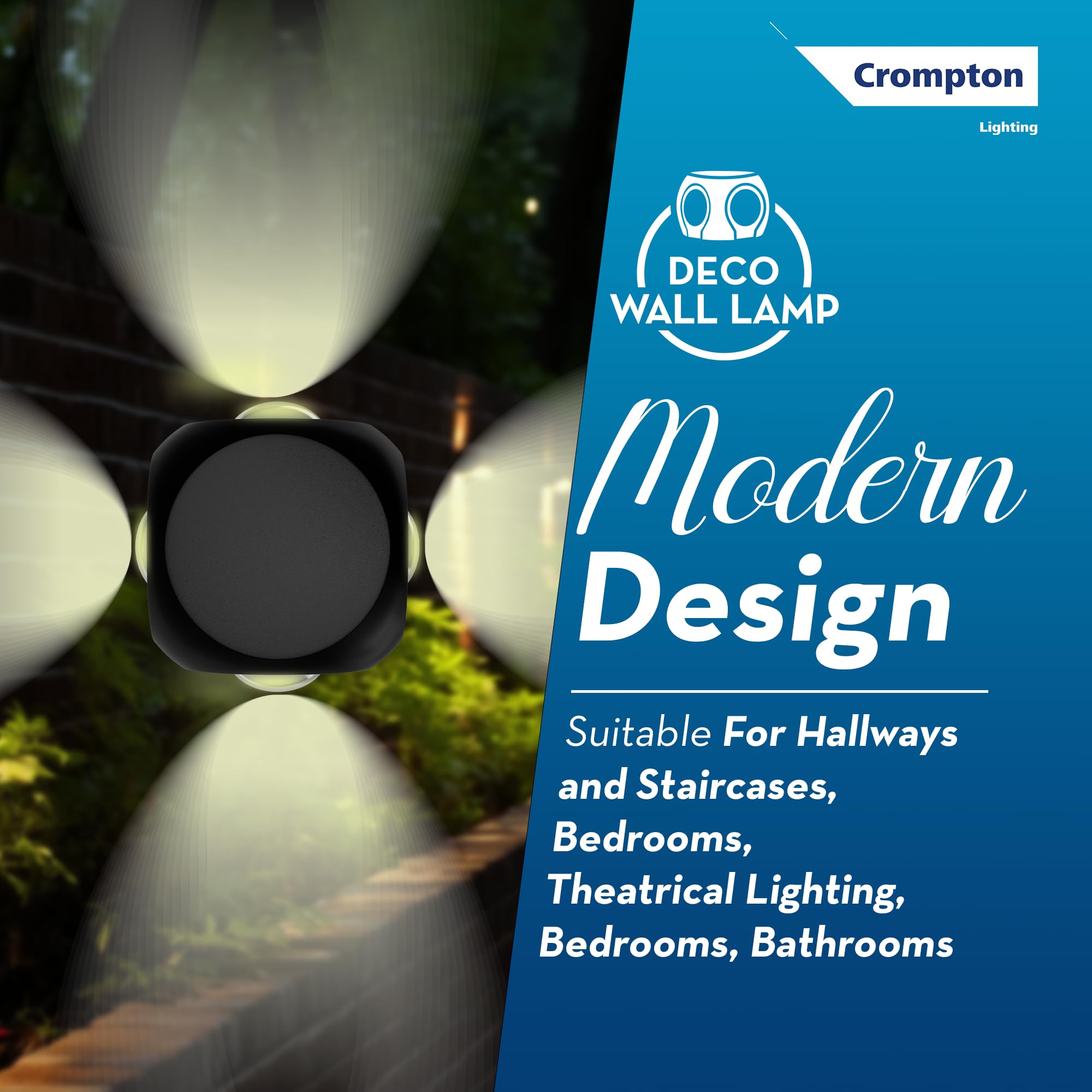 Crompton 4 Way Wall Lamp - Outdoor LED Light -3
