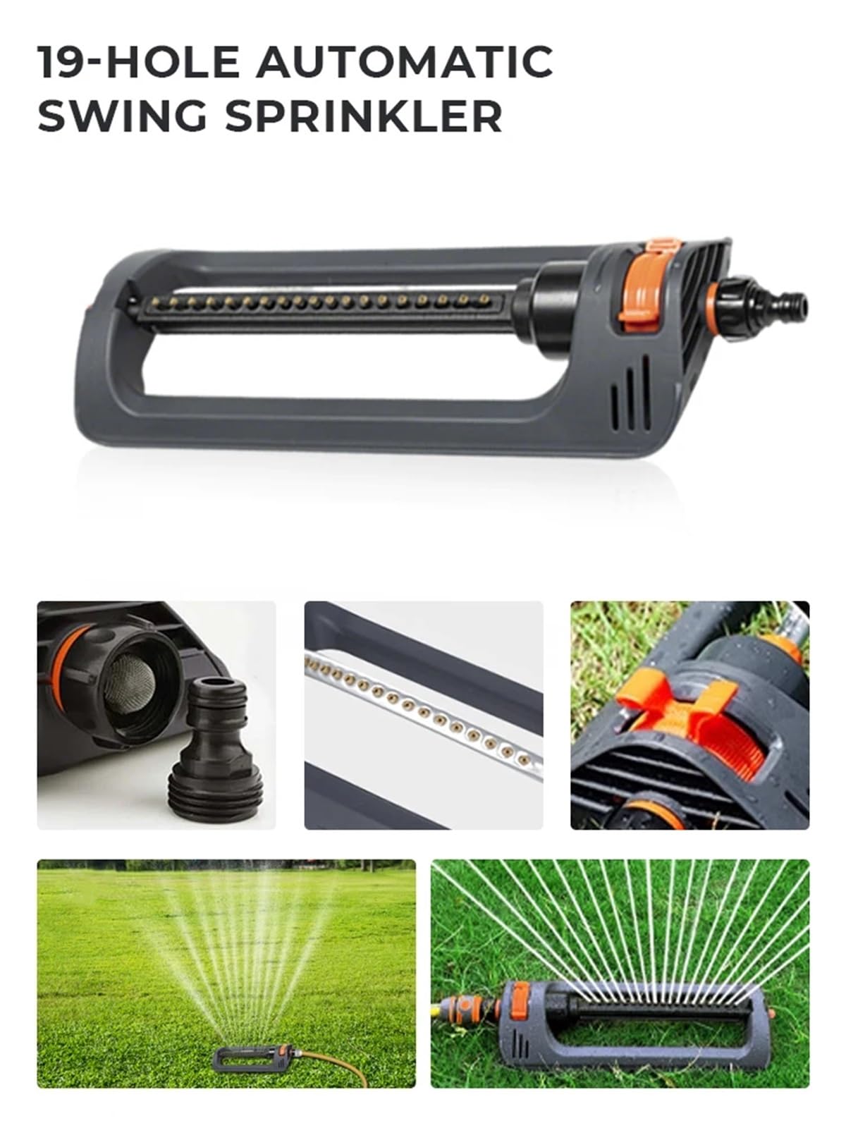 Irrigatore Rotante Irrigatore oscillante | Irrigazione automatica a battente 4 modalità for grandi prati e giardini