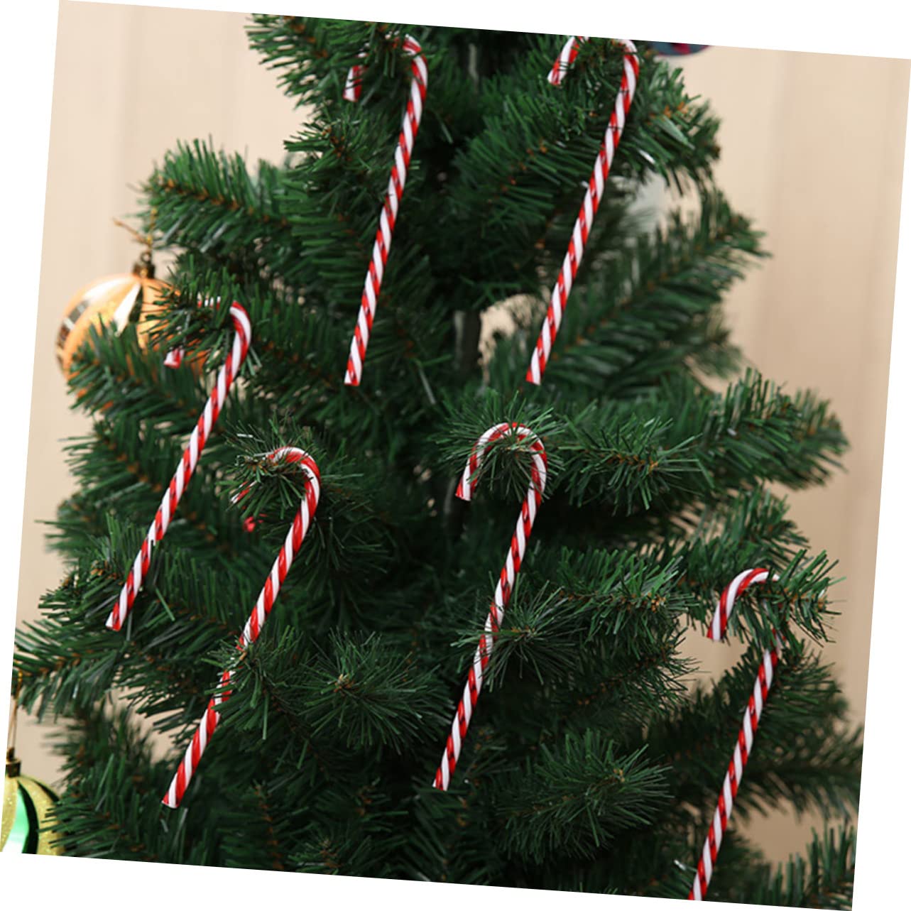 TOPBATHY 48 Piezas Decoraciones De Navidad Colgantes De Piruletas De Navidad Adornos De Baston De Dulces Adornos Navideños Decoración del Árbol De Navidad El Plastico