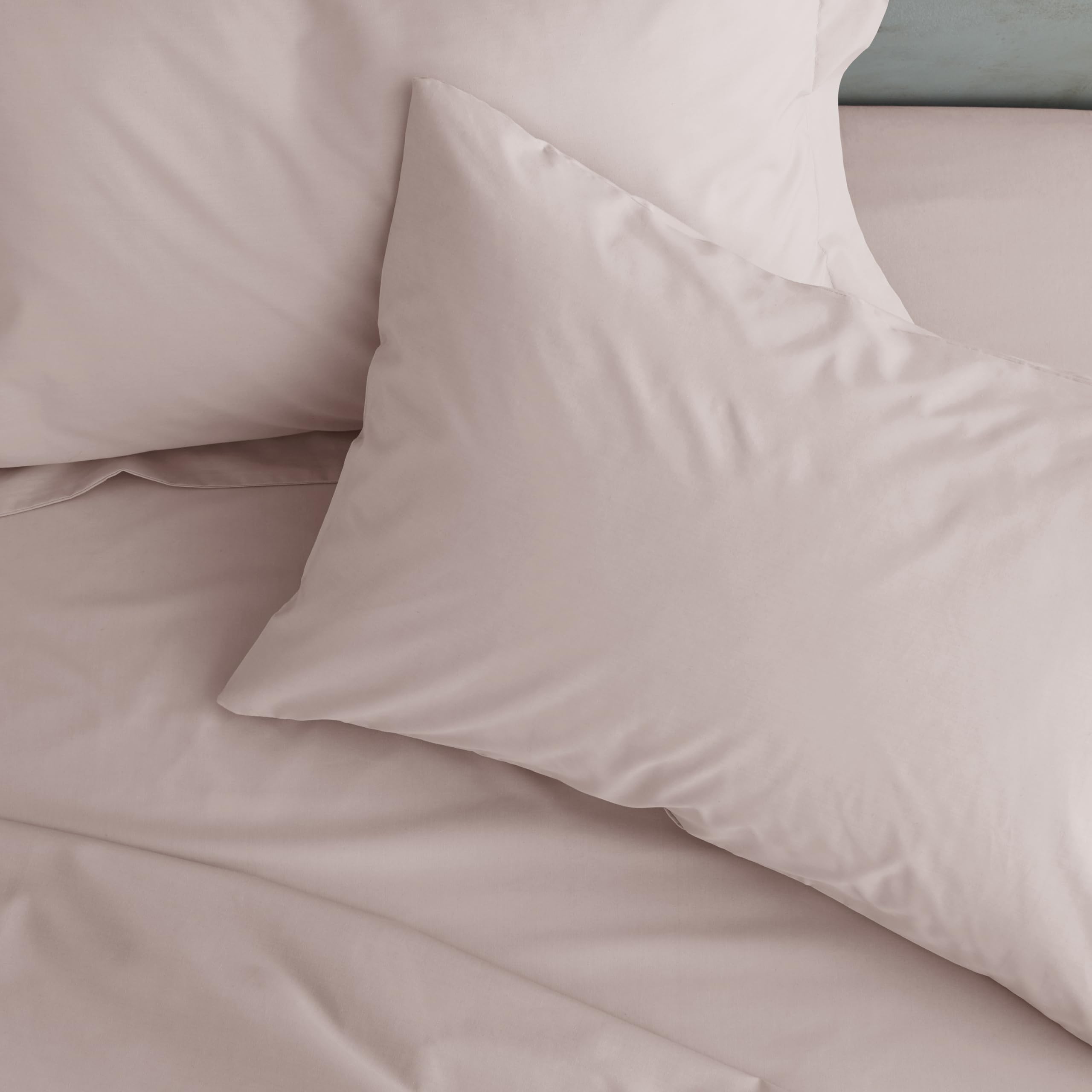 Catherine Lansfield Easy Iron Percale Standard Pillowcase Pair Blush Pink