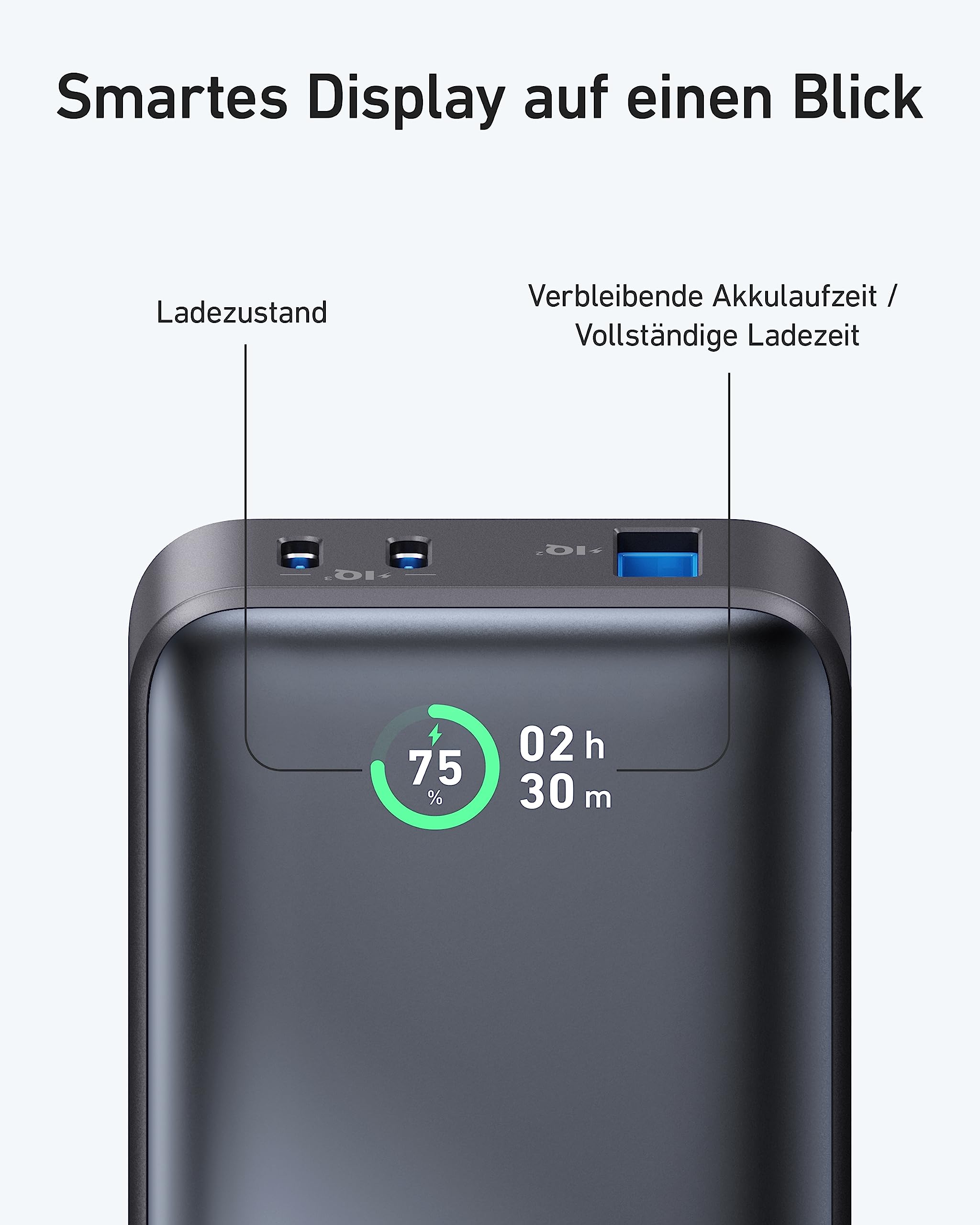 Anker Powerbank 10.000mAh, 533 PowerCore mit Power Delivery Technologie (PD 30W max. Leistung), Power IQ 3.0 externer Handyakku für iPhone 17/16/15 Serie, iPad, MacBook, Galaxy und mehr