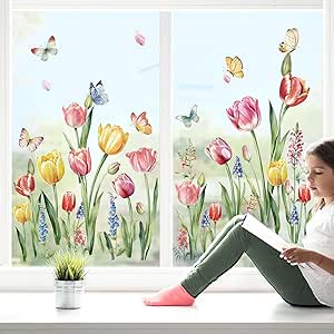 Autocollants Merci d'acheter local avec bouquet de tulipes - Les Zacôtés d'Emilie