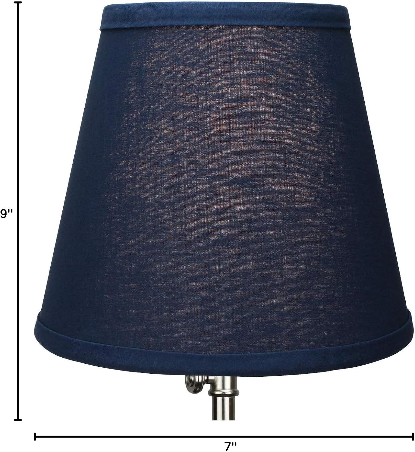 FenchelShades.com Lampshade 5" Top Diameter x 9" Bottom Diameter x 7" Slant Height with Clip-On Attachment for Standard Edison-Style Lightbulb (Linen Navy Blue)