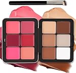 12 Colors Cream Blush Palette Cream Concealer Foundation Palette | Contour Palette, Natural Matte Finish, Creamy Texture, Waterproof, Blendable, Face Makeup Palette for Women