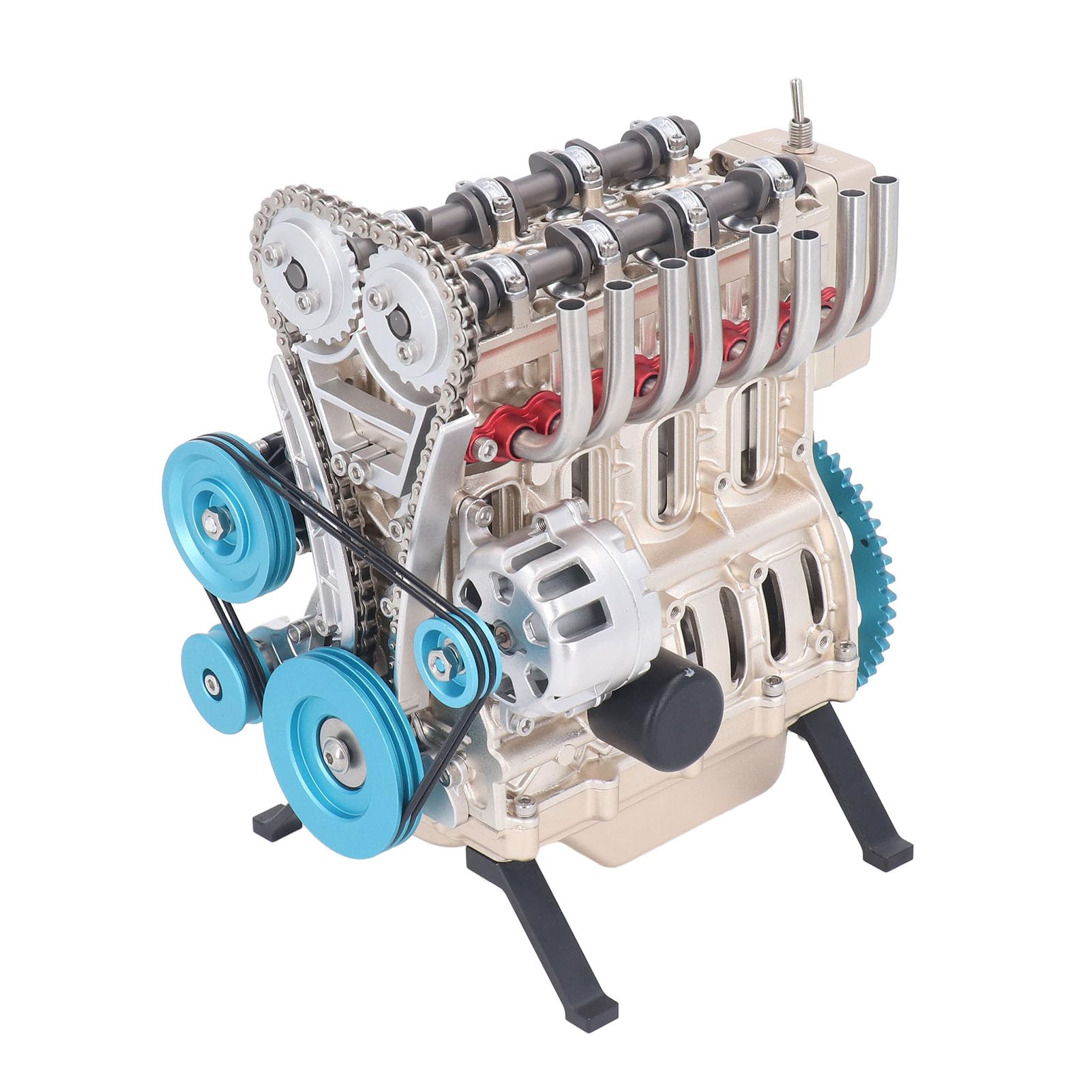 Kit Modello Motore DM113 per lo Sviluppo delle Competenze, Assemblaggio Meccanico Progettato per gli Amanti delle Auto, per gli Impiegati, Costruzione in Metallo di Alta qualità