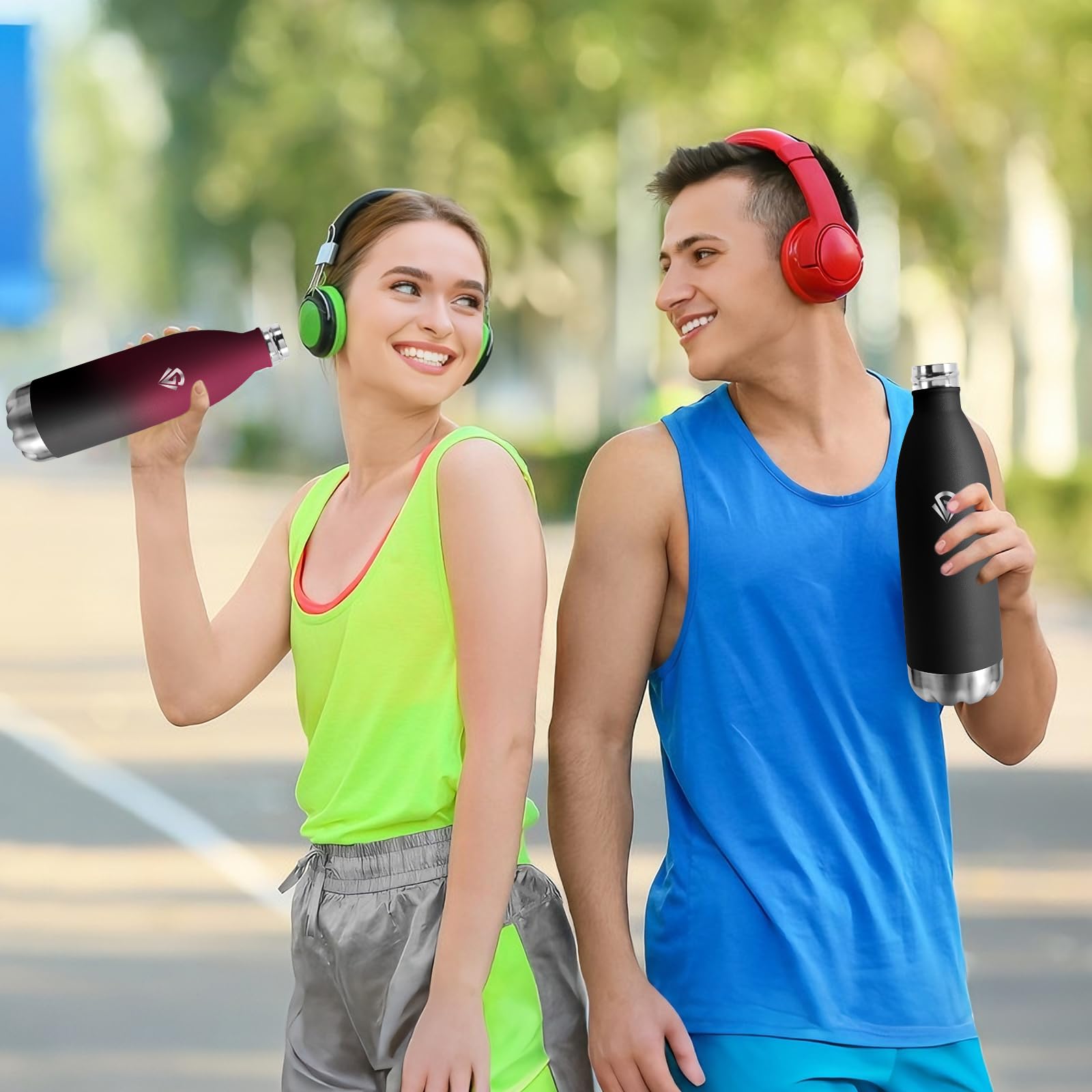 Borraccia Termica 1 litro, Borraccia Palestra Senza BPA, Isolamento Sottovuoto, Borracce Acciaio Inox, Bottiglia Termica a Prova di Perdite per Campeggio, Gym, Fitness