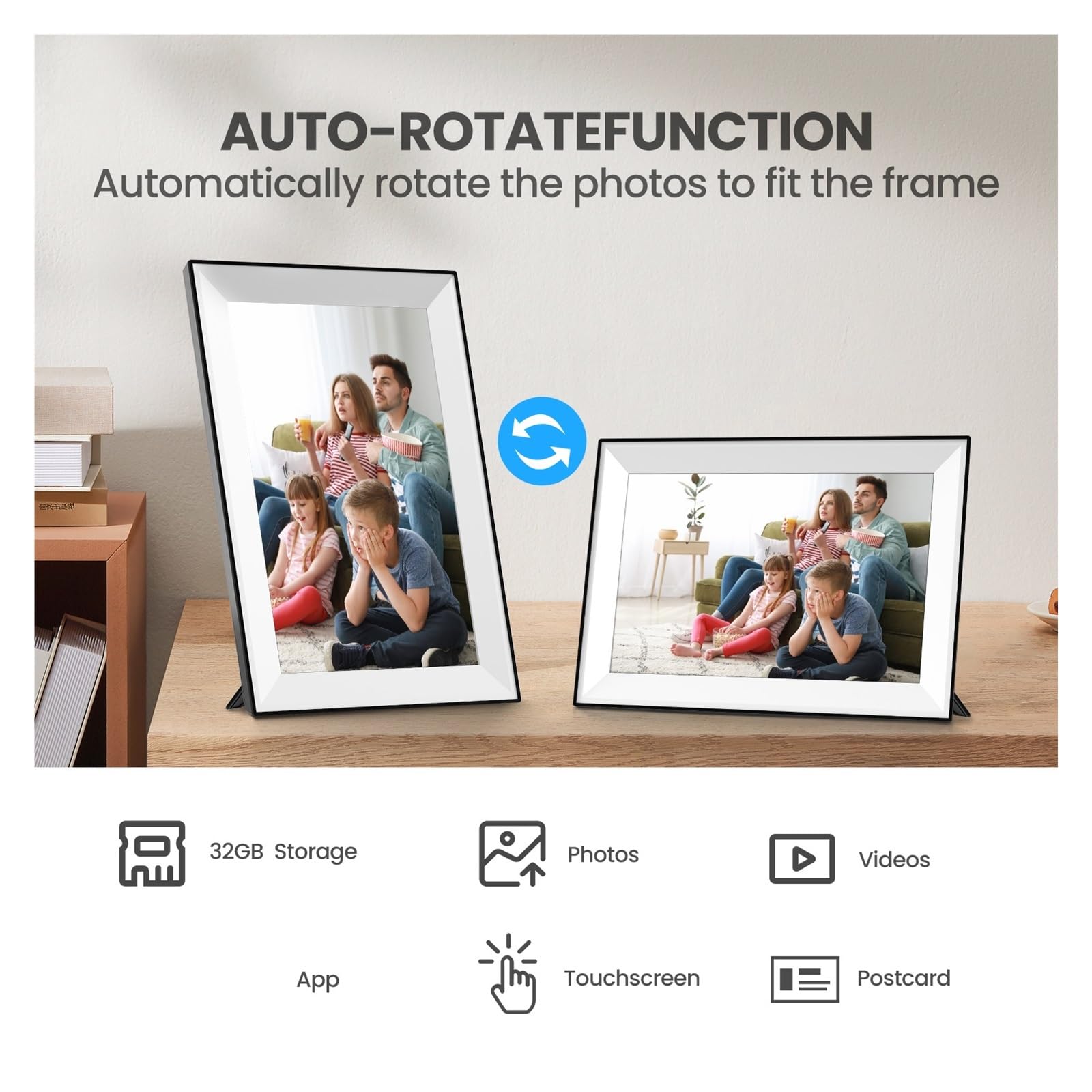 Cadre Photo Numérique 10,1 Pouces WiFi Album Électronique Intelligent Intégré 32 Go for Offrir Un Tactile Une ExpéRience Visuelle Exquise(64GB)