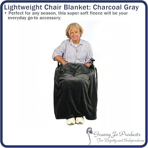 Miniatura 2 de Granny Jo Products Manta ligera para silla de ruedas, color gris carbón