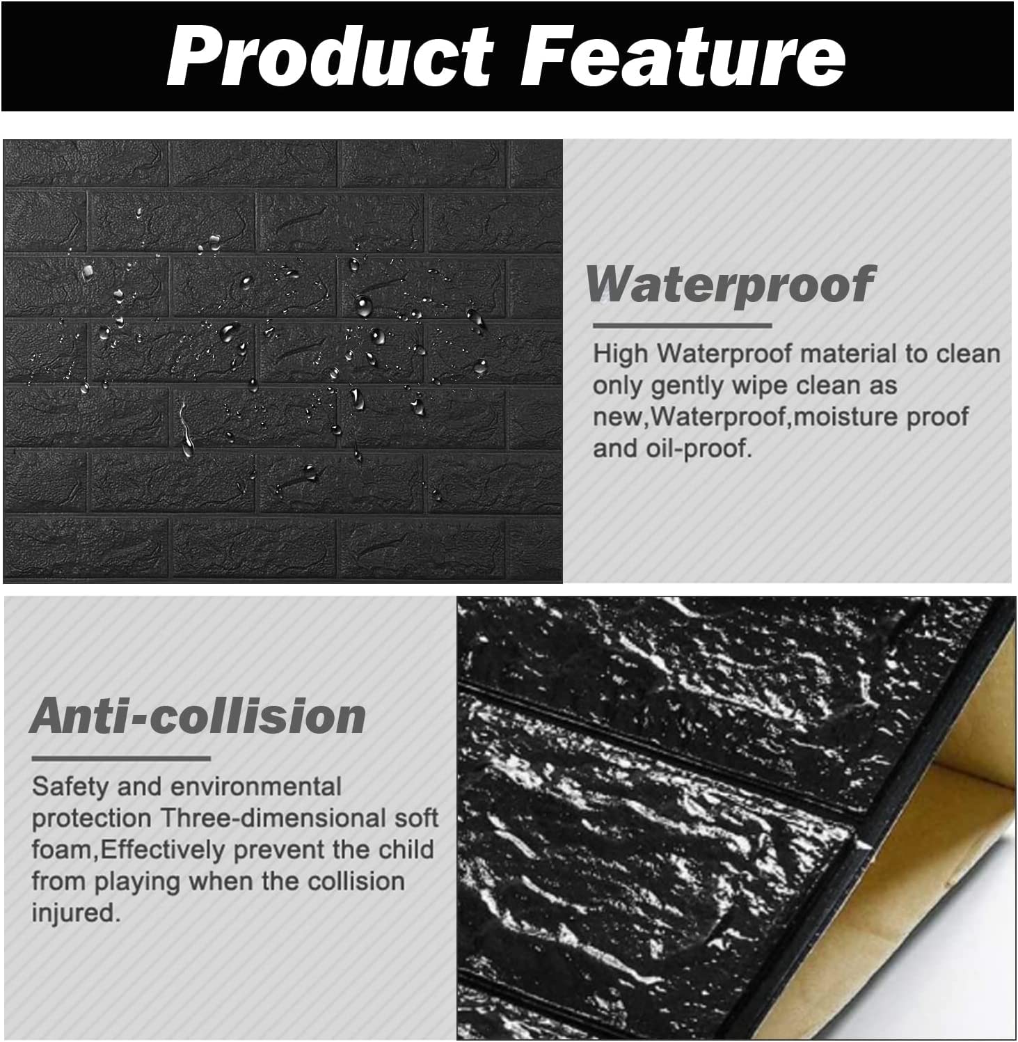 Pannelli 3D Rivestimento A Parete In PVC Effetto PIETRA CALDA 96x48cm Realistici Isolanti Idrorepellenti - 4