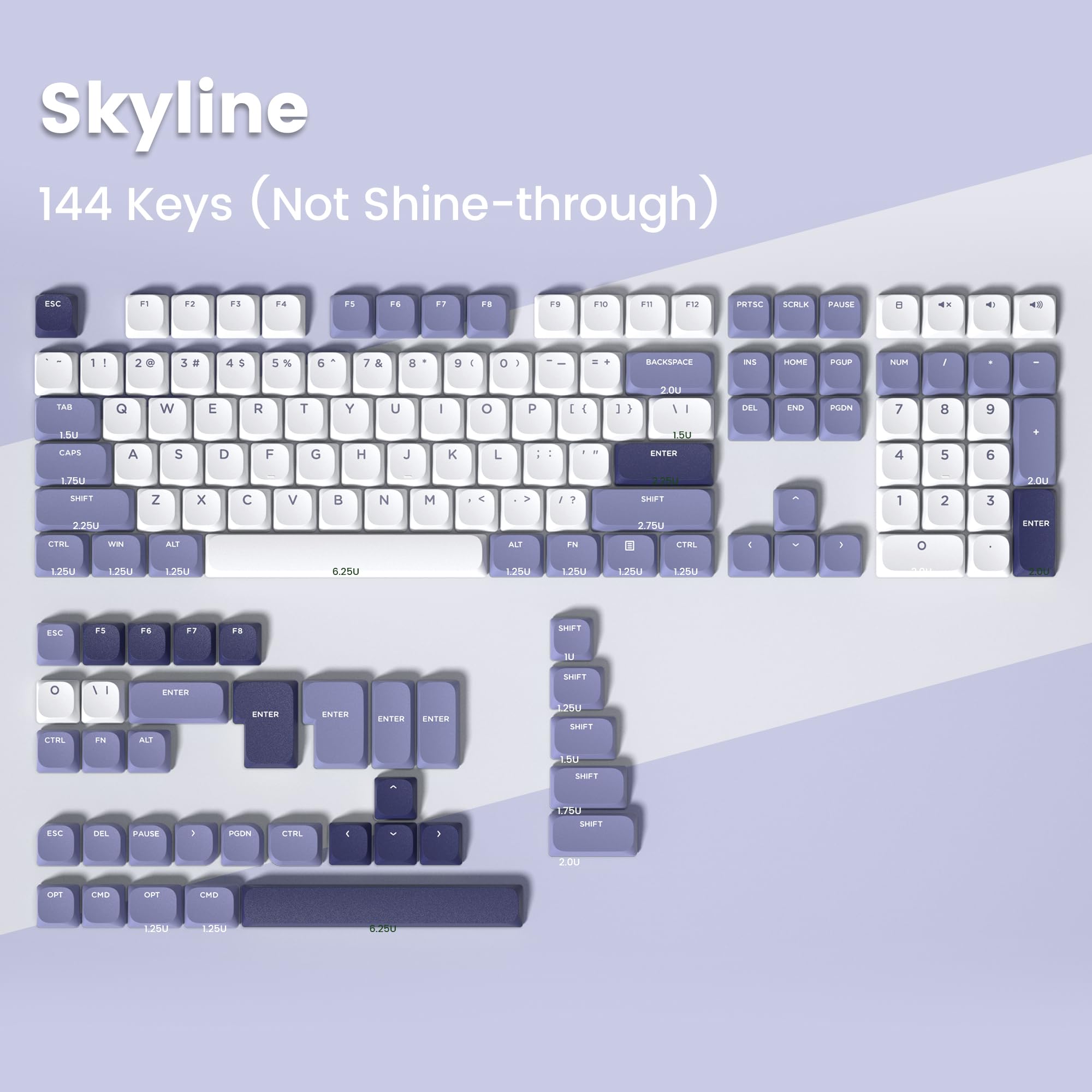 Amazon | XVX Purple Breeze ロープロファイル PBT キーキャップ 144