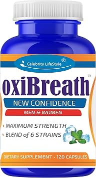 Oxi-Breath Oral Probiotics for Bad Breath Probiotic Breath Freshener with Lactobacillus Acidophilus Oral Care Supplement for Gum Health, Gut Restore & Fresh Breath 120 Ct 2 Months Supply